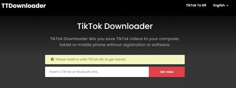Descargador de TikTok sin marca de agua TTdownloader
