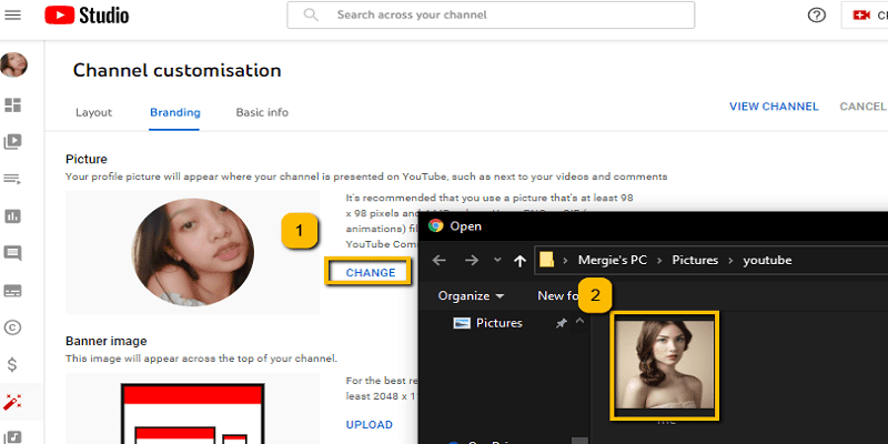el perfil de youtube no cambia la solución 6 paso 2