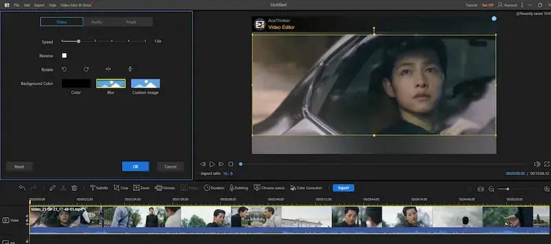 merging process on video editor