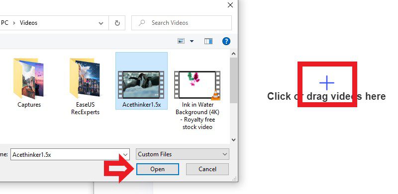  acethinker free online video cropper import videos