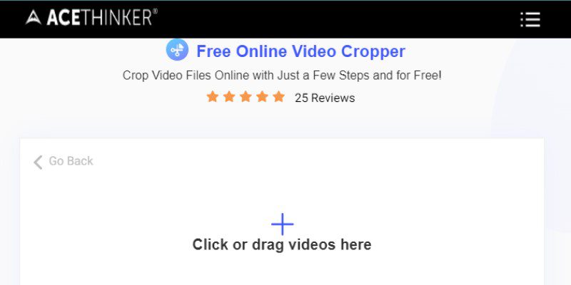 acethinker free online video cropper webpage to crop video