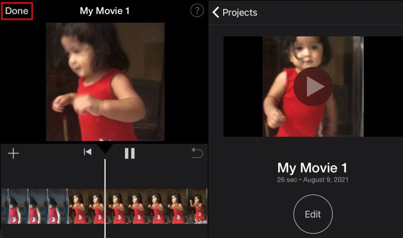 change ratio in imovie for iphone and ipad