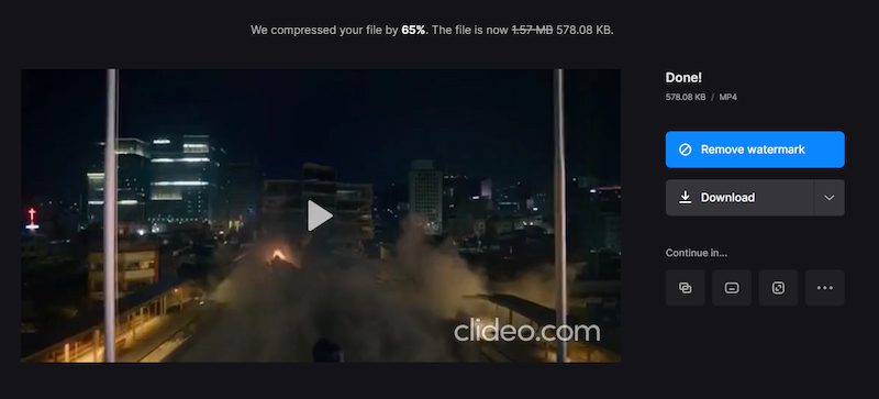 clideo video compressor preview video with minimal text