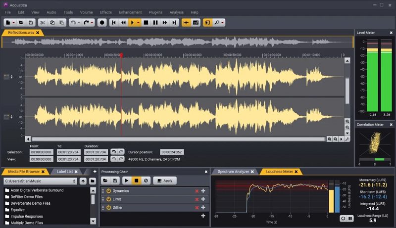 edit audio with acoustica