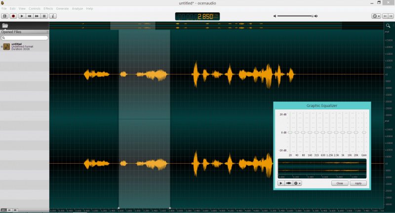 edit audio with ocenaudio