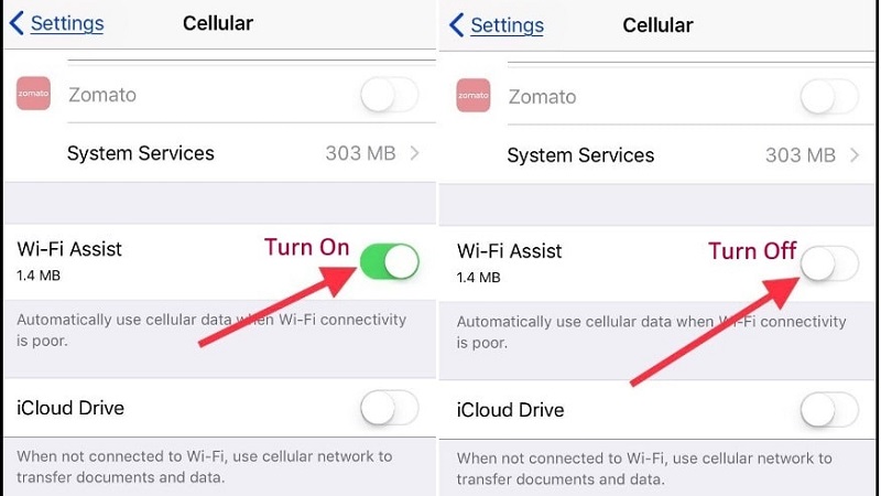 turn on wifi on and off on iphone device