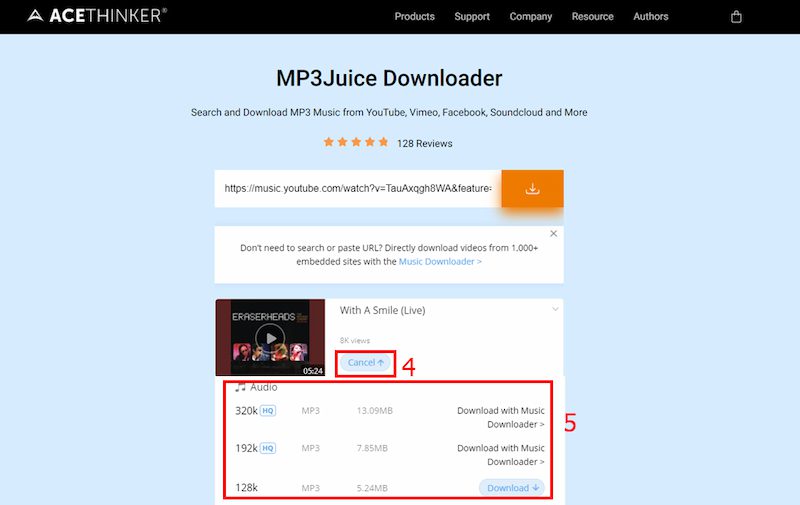 mp3juice downloader download options