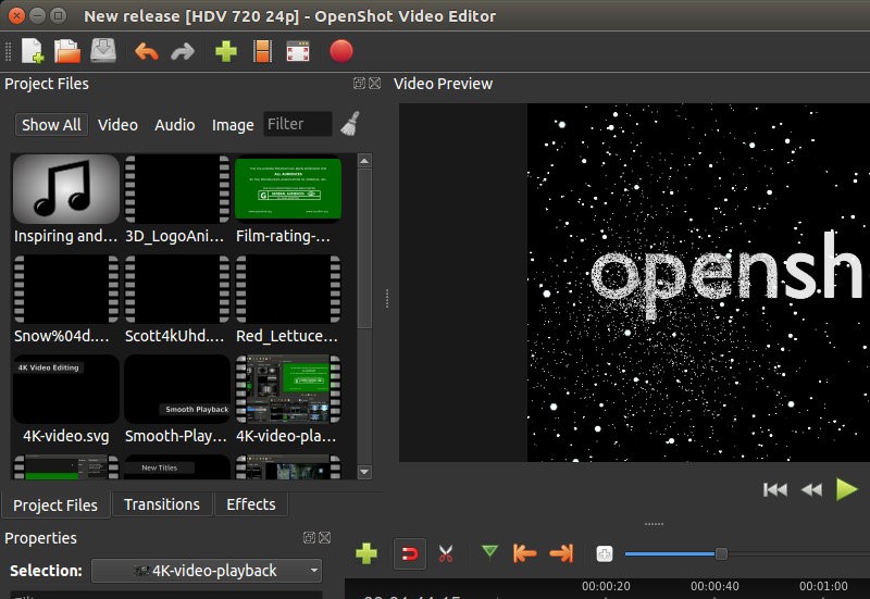 software de edición de video gratuito mkv openshot