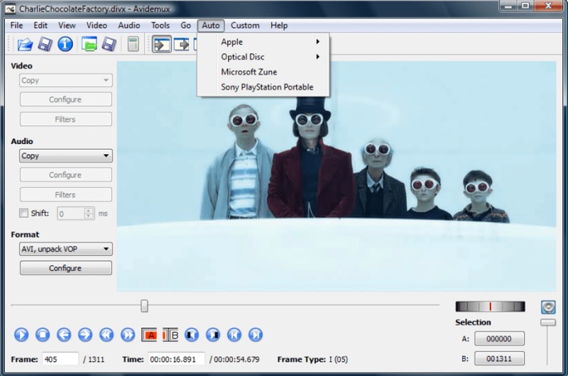 edit mts video files using avidemux