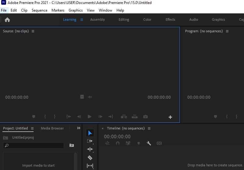 remove audio with premiere pro interface