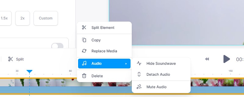 remove audio with veed.io