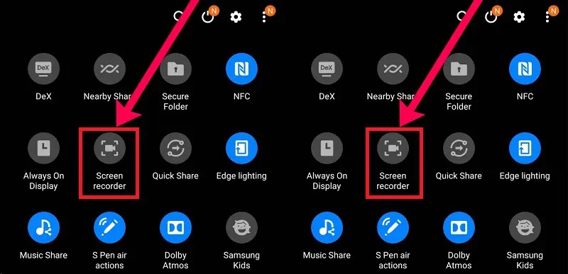 use android screen recorder and start to record snapchat