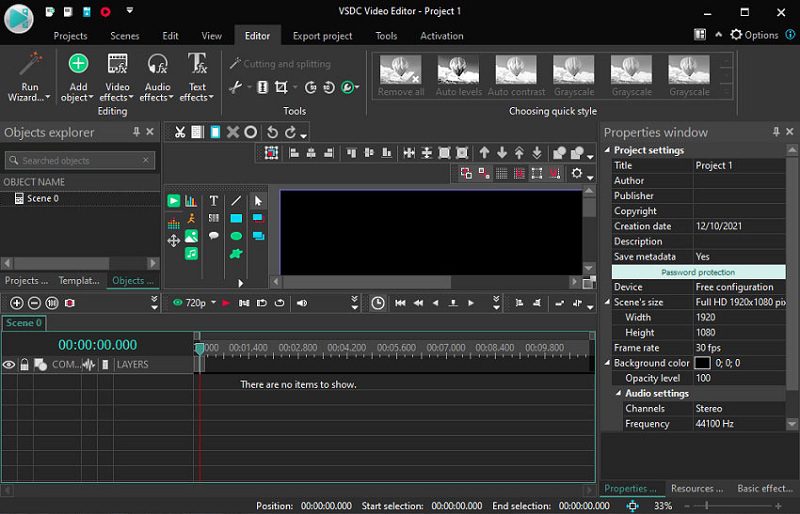 editar videos vob con el editor de video vsdc
