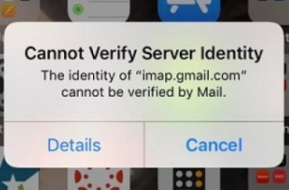 cannot verify server identity