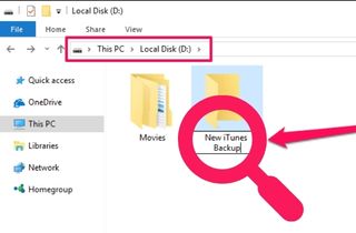 feature itunes backup location
