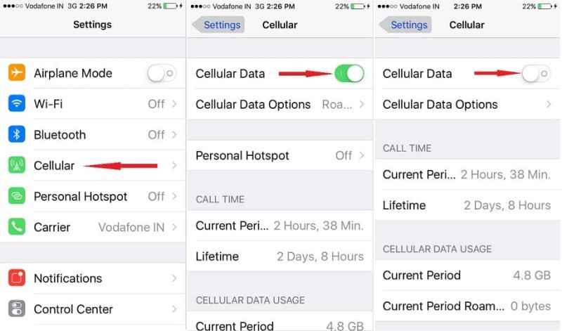reset cellular data with ios13 to resolve hotspot issue