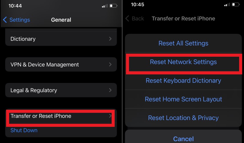 restart iphone network to fix hotspot issue