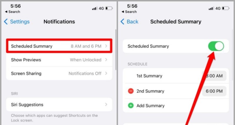 turn off summary notification to receive reminders