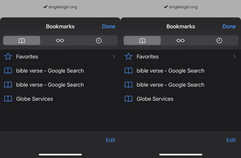 check the recovered bookmarks on safari