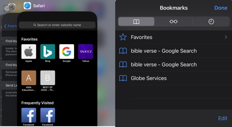 recover safari bookmarks with restarting the app