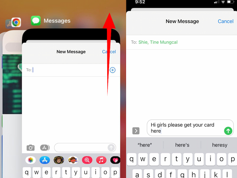 kill and relaunch the messages application