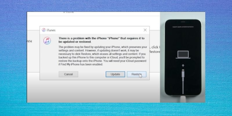 restore disabled iphone using itunes