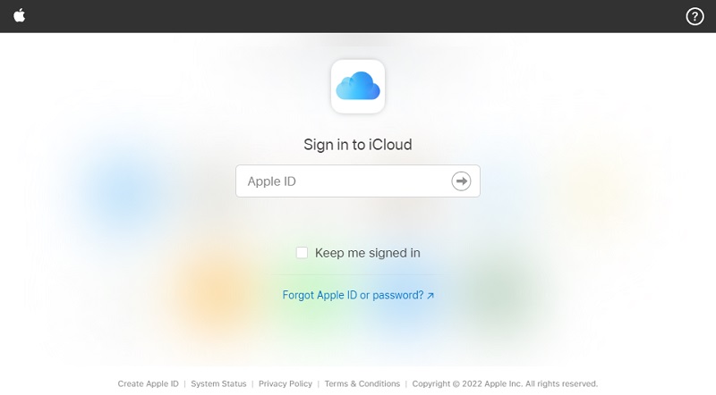 sign in to the icloud.com