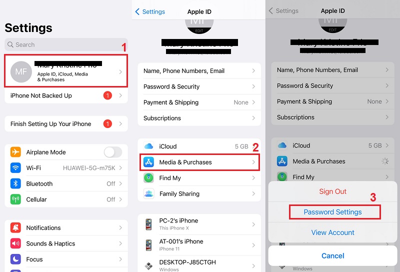 change the password settings downloading applications