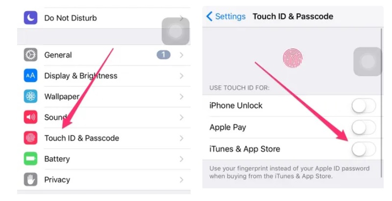 use touch id instead of password on app store