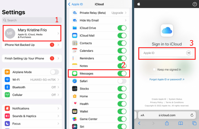 how to backup iphone messages to icloud
