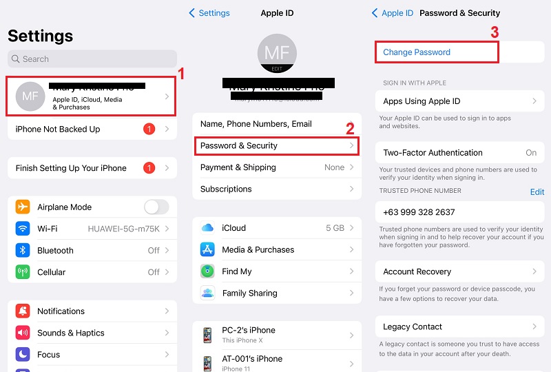 reset your password from a trusted apple device