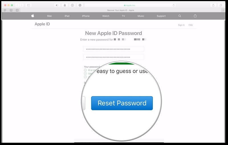 restablecer la contraseña de identificación de Apple para arreglar el iPhone sigue pidiendo contraseña de correo electrónico