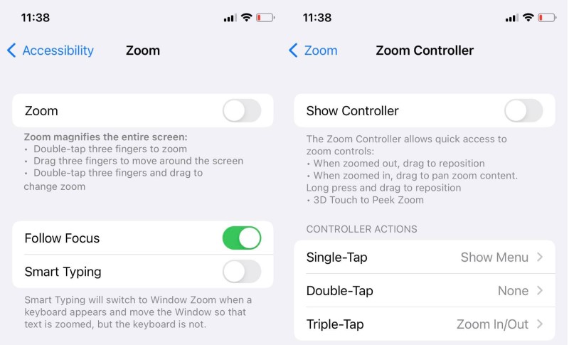zoom out iphone using touch gesture