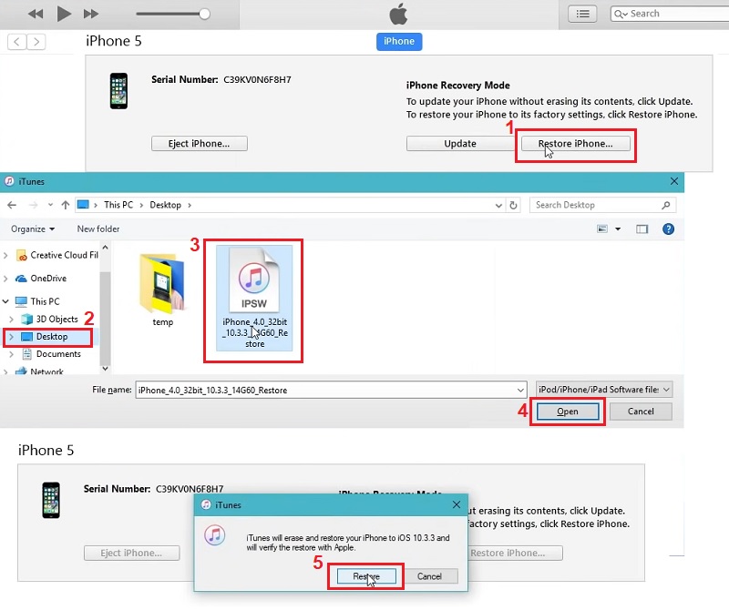 restaurar y desbloquear la pantalla del iPhone que no responde a través de iTunes