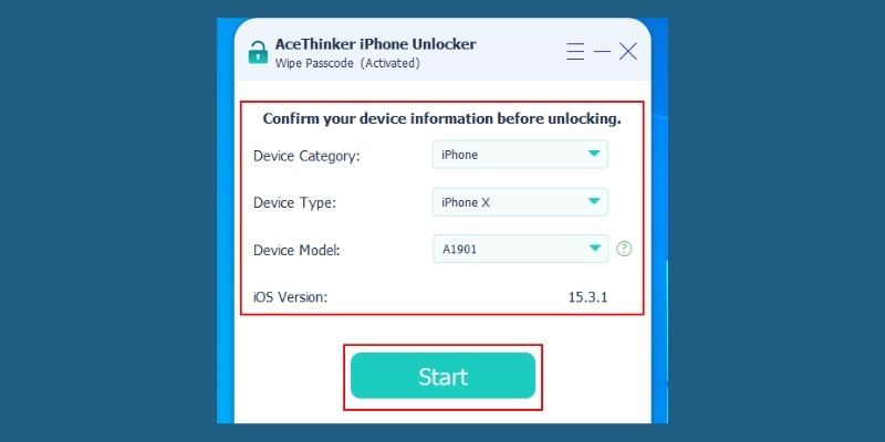 confirm the device information