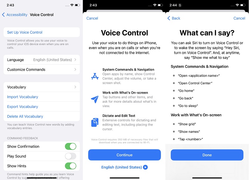 unlcok iphone using voice control