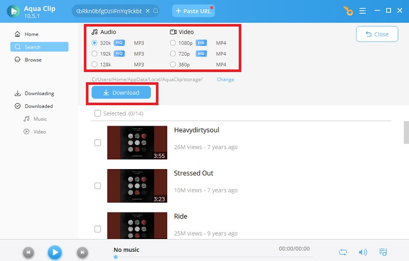 download the selected videos
