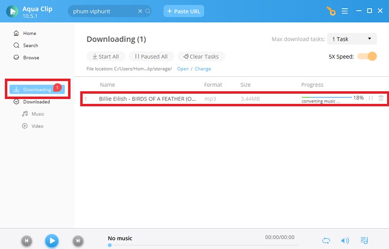 view the download process