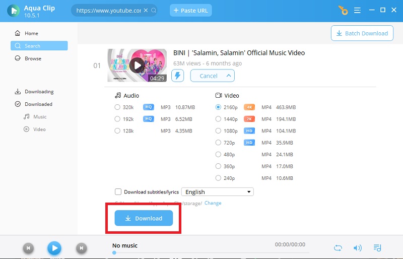 select output format