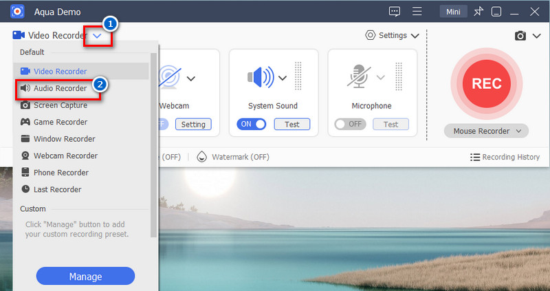 access audio recorder