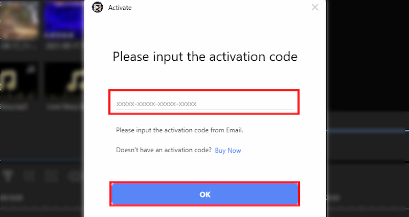 activate vip account and input activation code video editor