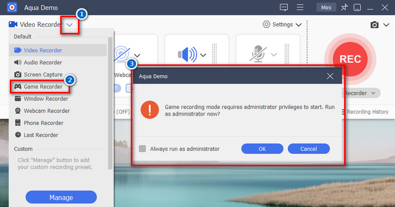 enable game recorder