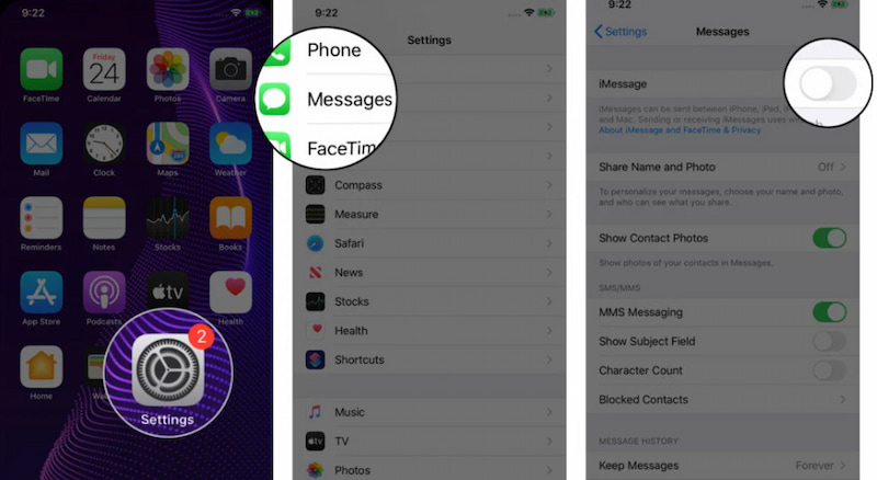 fix iphone text messages disappear via restart imessages
