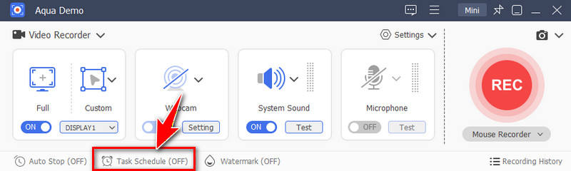 open task schedule feature