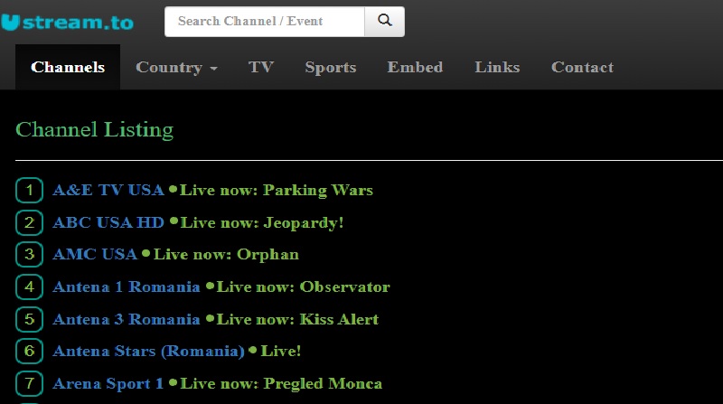 live tv streaming sites ustream interface