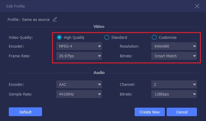 reducing file size on acethinker video master