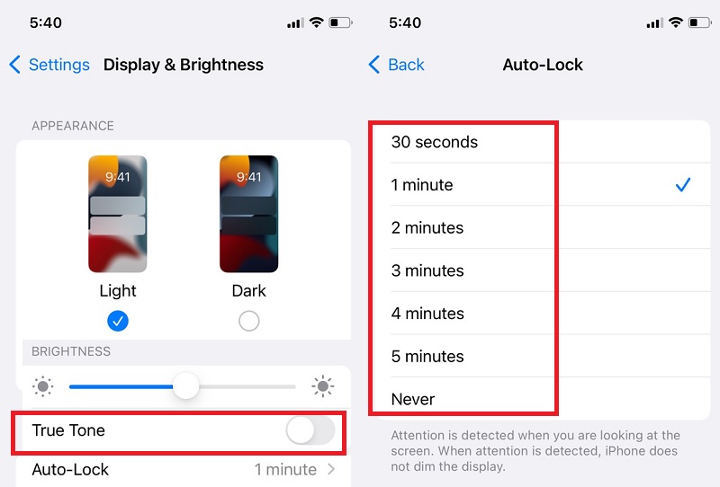 Steps for changing the time when your iPhone automatically locks
