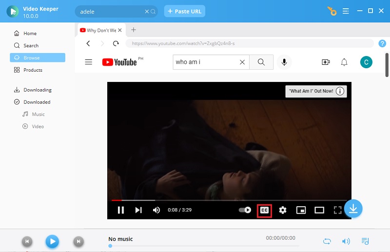 click cc button on the youtube video