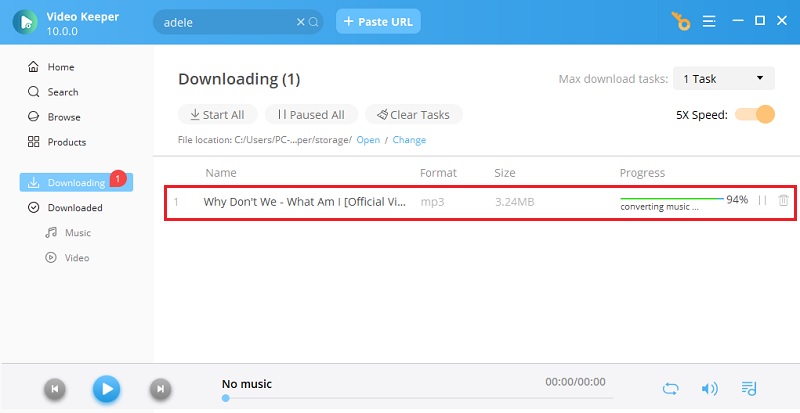 view the download process