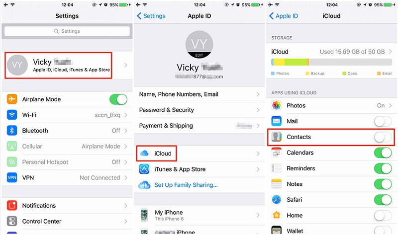 save contacts in icloud with your iphone